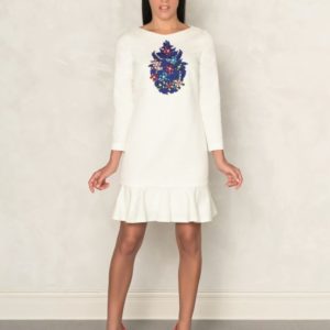 vestido mamá de comunión blanco