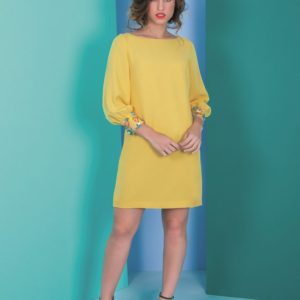 vestido amarillo cóctel