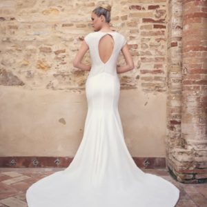 vestido blanco de novia escote espalda