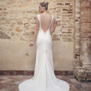 Vestido de novia espalda v baja