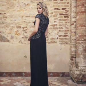 ELEGANT BLACK LONG PARTY DRESS