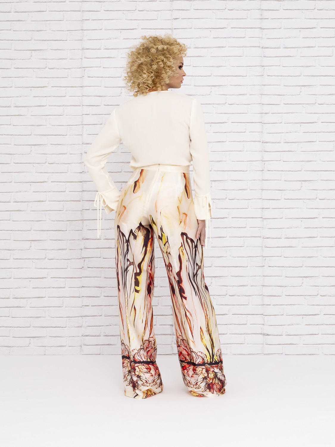 Nuribel  Pantalón estampado palazzo