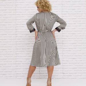 Cocktail dress with details and stripes 2020
