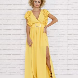 Summer yellow cocktail dress