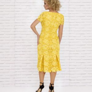 Short cocktail dress summer yellow