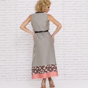 Striped midi party dress summer 2020