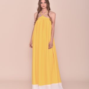 Vestido largo amarillo verano juvenil 2020