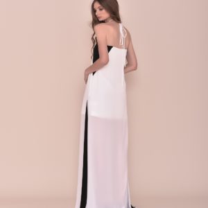 Vestido largo fiesta verano con transparencias 2020