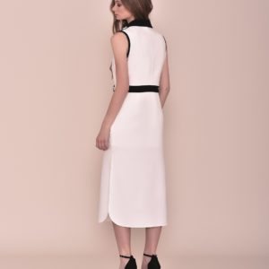 Vestido largo verano 2020 blanco con detalle pecho