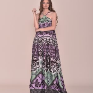 Vestido largo verano 2020 fiesta atado al cuello