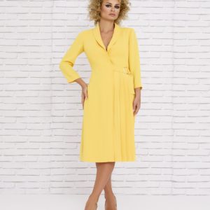 Spring yellow midi dress