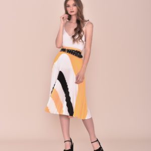 Vestido midi fiesta estilo juvenil tricolor verano