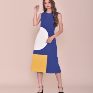 Vestido midi retro tricolor verano