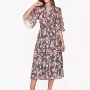 Vestido de cocktail estampado para bodas de otoño