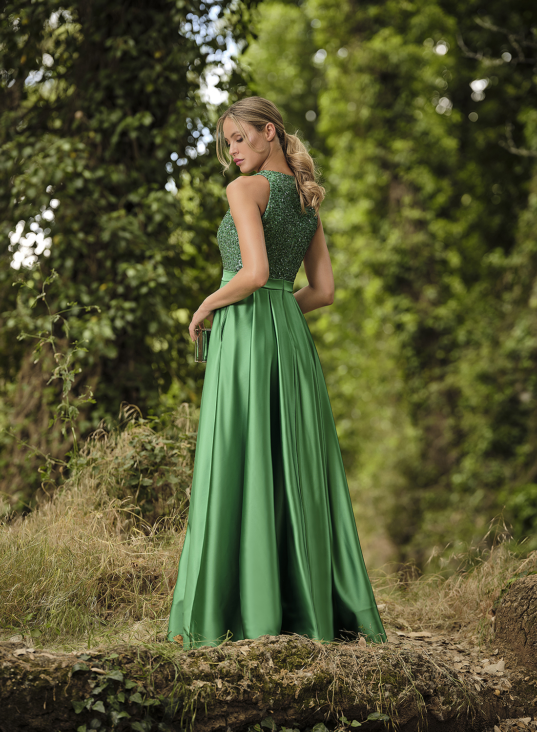 Nuribel | Vestido largo verde