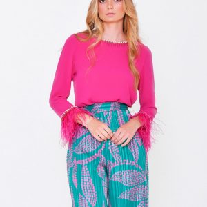 top liso fucsia para bodas, comuniones y eventos.
