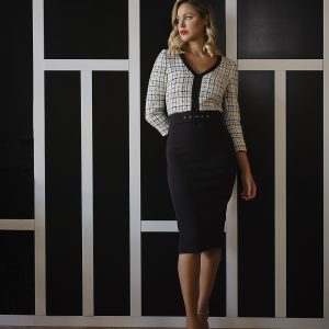 vestido combinado chanel